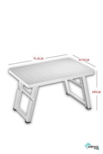 Surfacehome Katlanabilir Dikdörtgen Plastik 71.5x47.5 cm Beyaz Kamp Masası