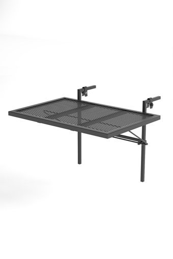 Retodesign Katlanabilir Dikdörtgen Metal 40x60 cm Siyah Kamp Masası