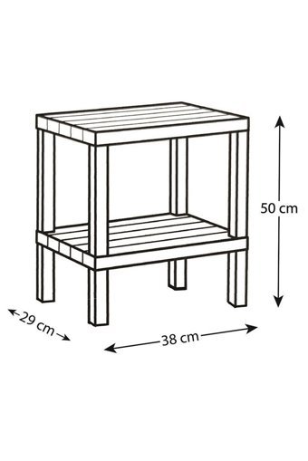 Frapan Home Dikdörtgen Plastik 29x38 cm Beyaz Kamp Sehpası