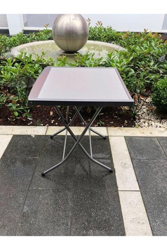 Süsler Home Concept Katlanabilir Kare Plastik 60x60 cm Gri Kamp Masası
