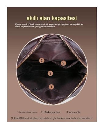 Kkt Yumuşak Deri Kahverengi Erkek Sırt Çantası