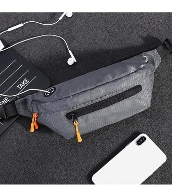 Generic Su Geçirmez Naylon Spor Kemer Crossbody Siyah Erkek Sırt Çantası