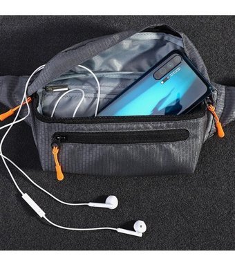 Generic Su Geçirmez Naylon Spor Kemer Crossbody Siyah Erkek Sırt Çantası