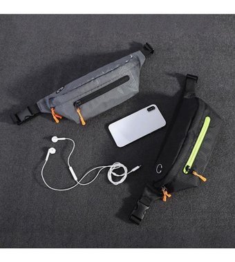 Generic Su Geçirmez Naylon Spor Kemer Crossbody Siyah Erkek Sırt Çantası