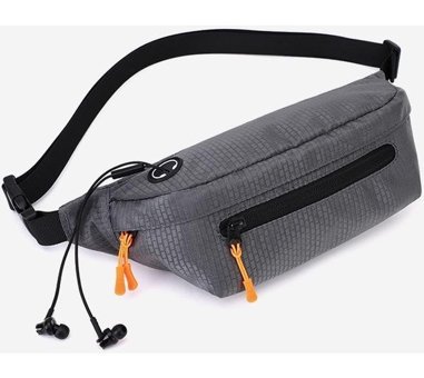 Generic Su Geçirmez Naylon Spor Kemer Crossbody Siyah Erkek Sırt Çantası