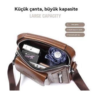 Eternal Luck Crossbody Doku Koyu Kahverengi Erkek Sırt Çantası