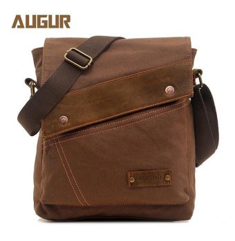 Augur 9088 Retro Kanvas Çapraz Kahve Kahverengi Erkek Sırt Çantası