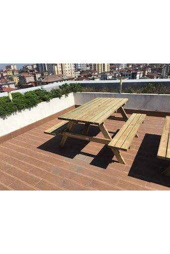 Kalpakoğlu Ticaret Dikdörtgen Ahşap 72x148 cm Kahverengi Kamp Masası