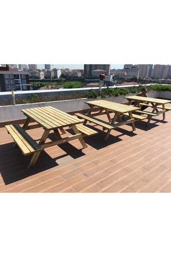 Kalpakoğlu Ticaret Dikdörtgen Ahşap 72x148 cm Kahverengi Kamp Masası