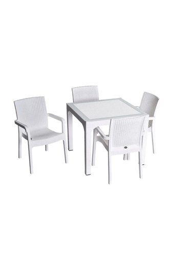 Çavdar Group Kare Rattan 90x90 cm Bej Kamp Masası