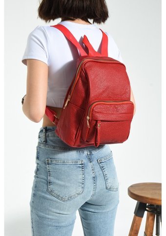Valu Accessorize Çok Bölmeli Kırmızı Kırmızı Kadın Sırt Çantası