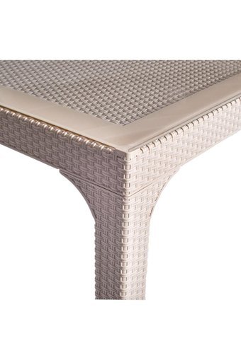 Holiday Dikdörtgen Rattan 90x150 cm Bej Kamp Masası