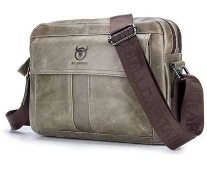 Generic Bullcaptaın Hakiki Deri Crossbody Siyah Erkek Sırt Çantası