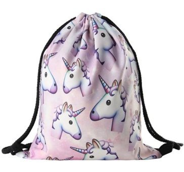 Monte Lui Sevimli Karikatür Unicorn Oxford Bez Saklama Kadın Sırt Çantası