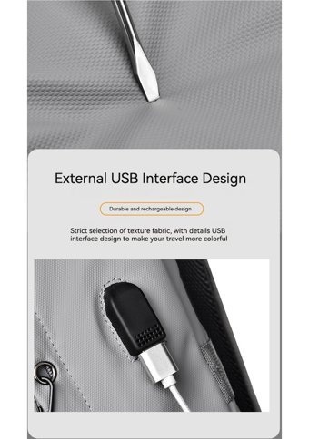 Wyanet Hespero Siyah Usb'Li Su Geçirmez Erkek Sırt Çantası