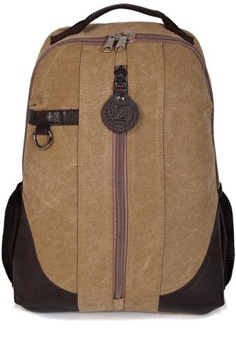 Deriend 9128 Canvas Su Geçirmez Kumaş Bej Erkek Sırt Çantası