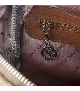 Nas Bag 1201 Yazılı Vizon Taba Kadın Sırt Çantası