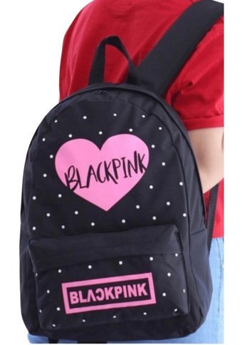 Butik Buruc Siyah Black Pink Yazı Baskılı 18755 Siyah Kadın Sırt Çantası