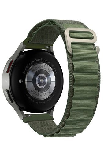 Novstrap Galaxy Watch 4-5-Classic-Watch 5 Pro 42-46 mm Yetişkin Akıllı Saat Kordonu Yeşil
