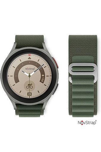 Novstrap Galaxy Watch 4-5-Classic-Watch 5 Pro 42-46 mm Yetişkin Akıllı Saat Kordonu Yeşil