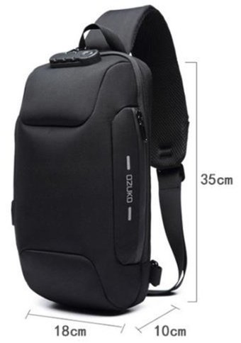 Crossbody Dış Mekan Çok Fonksiyonlu Su Geçirmez Seyahat Gri Erkek Sırt Çantası