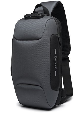 Crossbody Dış Mekan Çok Fonksiyonlu Su Geçirmez Seyahat Gri Erkek Sırt Çantası