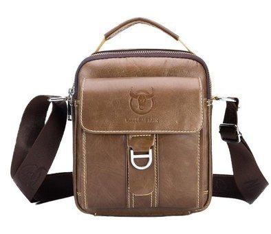 Bull Captan Hakiki Deri Casual Crossbody Kahverengi Erkek Sırt Çantası