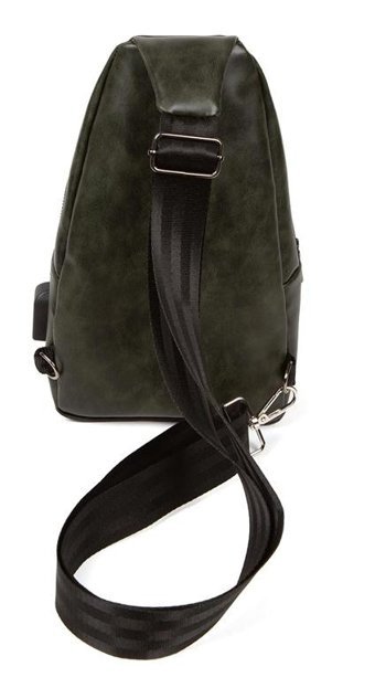 Newish Polo Body Bag Usb Kulaklık Çıkışlı Çapraz Haki Erkek Sırt Çantası