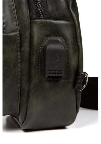 Newish Polo Body Bag Usb Kulaklık Çıkışlı Çapraz Haki Erkek Sırt Çantası