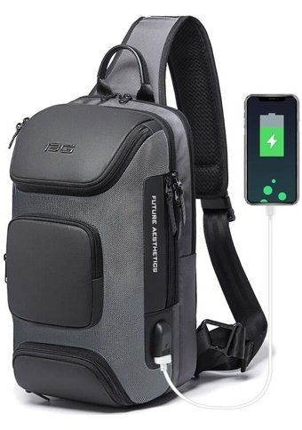 Bange Bg7086 Usb Şarj Portlu Tek Gri Erkek Sırt Çantası