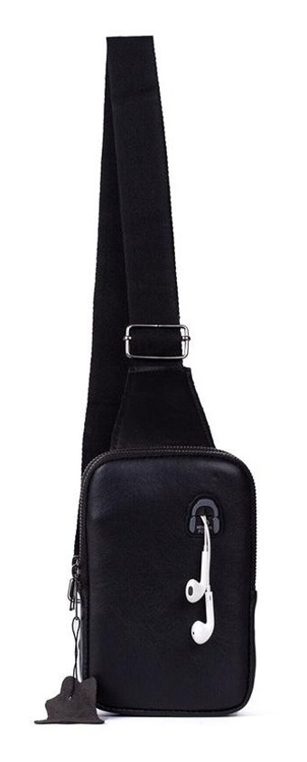 Newish Polo Body Bag Çapraz Hakiki Deri Siyah Erkek Sırt Çantası