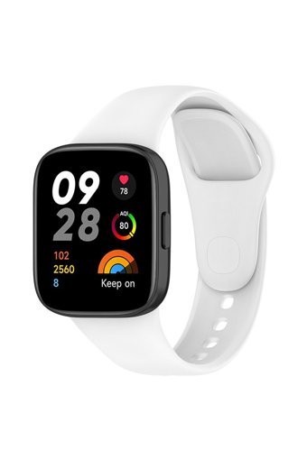 Fibaks Redmi Watch 3 Silikon Yetişkin Akıllı Saat Kordonu Beyaz