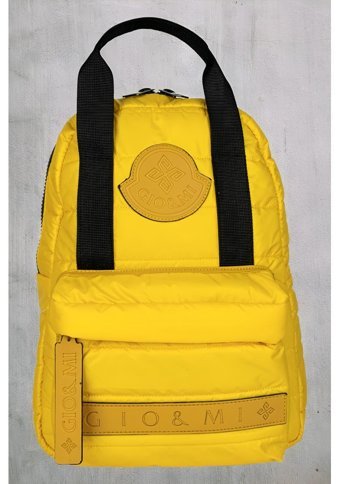 Gio&Mi Spor Pofuduk Paraşüt Puffy Kumaş Büyük Boy Sarı Kadın Sırt Çantası