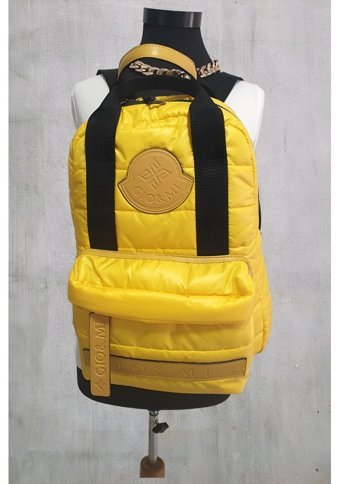 Gio&Mi Spor Pofuduk Paraşüt Puffy Kumaş Büyük Boy Sarı Kadın Sırt Çantası