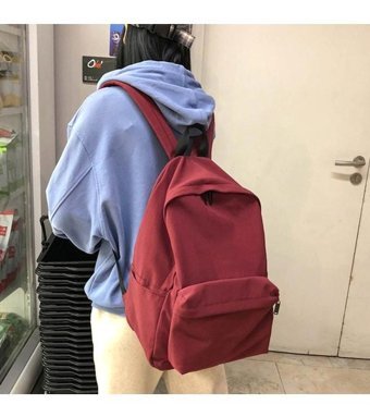 Generic Su Geçirmez Naylon Büyük Kapasiteli Siyah Kadın Sırt Çantası