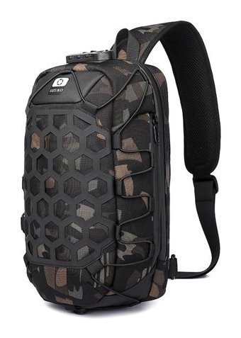Ozuko9357 Şık Crossbody Kamuflaj Erkek Haki Sırt Çantası