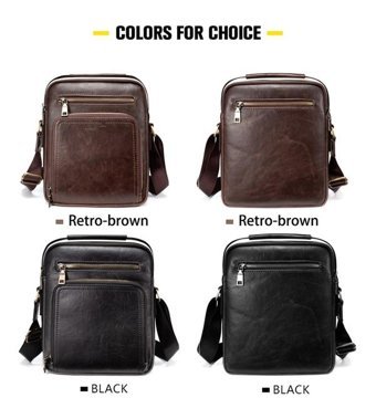 Generic Deri Günlük Seyahat Crossbody Siyah Erkek Sırt Çantası
