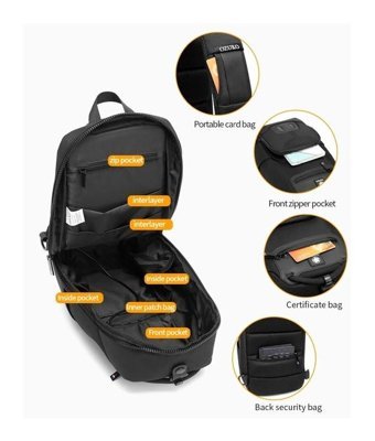 Ozuko 9420 Usb Şarj Portlu Çok Renkli Erkek Sırt Çantası