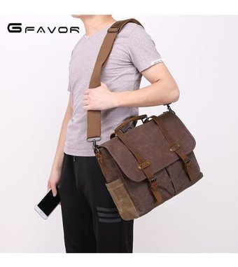 Gfavor T0012 Mumlu Kanvas Çapraz Gri Erkek Sırt Çantası