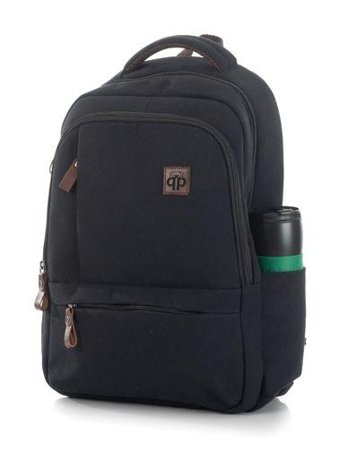 Paqpa Qp Madre Gabardin Kumaş Laptop Bölmeli Siyah Erkek Sırt Çantası