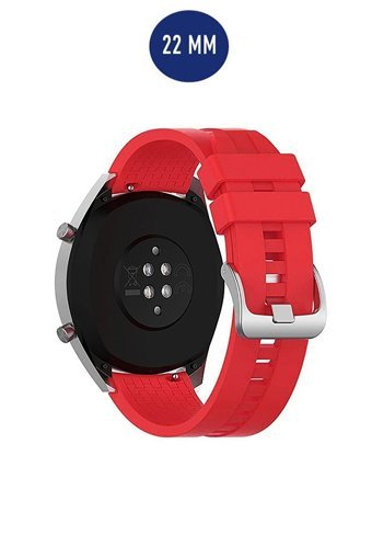 Conocer Huawei Watch Gt3-Gt3 Pro-Gt2 Pro Silikon 46 mm Yetişkin Akıllı Saat Kordonu Kırmızı