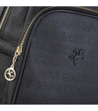 Byhakan Çanta Nas Bag 1078 Gofraj Siyah Kadın Sırt Çantası