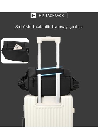 Happyplanet Crossbody Su Geçirmez Motosiklet Siyah Erkek Sırt Çantası