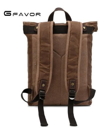 Gfavor Gf0151 Mumlu Kanvas Gündelik Kahverengi Erkek Sırt Çantası