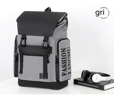 Haiyaao Çok Fonksiyonlu Büyük Kapasiteli Gri Erkek Sırt Çantası