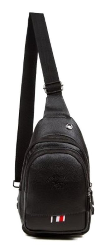 Newish Polo Body Bag Çapraz Suni Deri 1064 Siyah Erkek Sırt Çantası