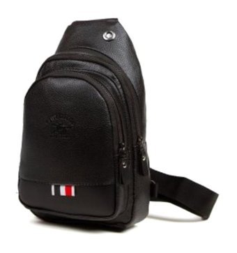 Newish Polo Body Bag Çapraz Suni Deri 1064 Siyah Erkek Sırt Çantası