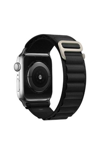W Wopiece 1-2-3-4-5-6-7-8-Se-Ultra Hasır 42-44-45-49 mm Yetişkin Akıllı Saat Kordonu Siyah