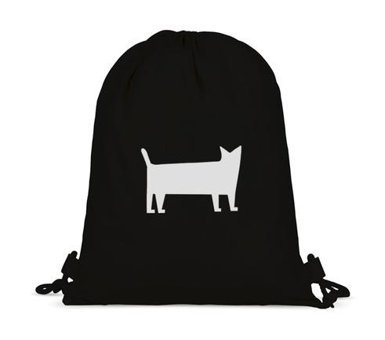 Tabby Design Siyah Kedi Büzgülü Siyah Kadın Sırt Çantası