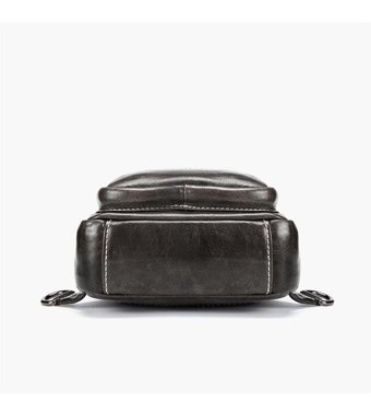 Laoshızı Hakiki Deri Moda Crossbody Koyu Kahverengi Erkek Sırt Çantası